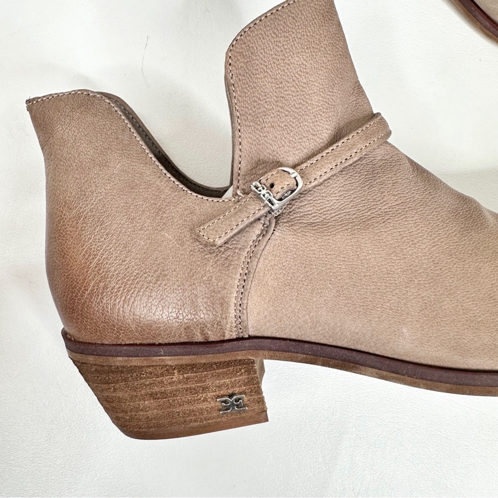 Sam Edelman Palmer Leather Cut-Out Ankle Boots Tan SZ 7.5 - Picture 8 of 15
